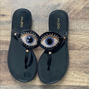 ALDO Black Embellished Women's Sandals size 6